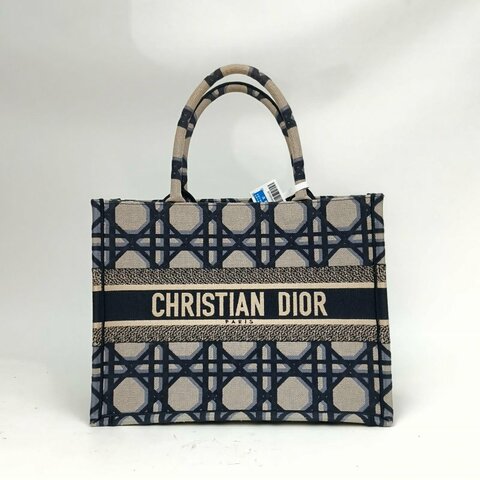DIOR BookTote中號36藍色帆布2023肩背包