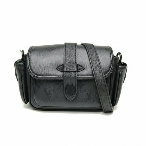 LOUIS VUITTON 黑色PVC晶片cargomini郵差包肩背包