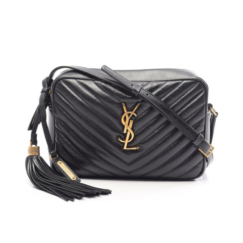 SAINT LAURENT PARIS LOU Monogram 肩背包 574494 黑色皮革 二手 女士