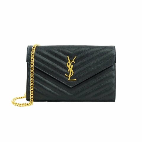YSL Saint Laurent V字魚子醬牛皮WOC 斜背包