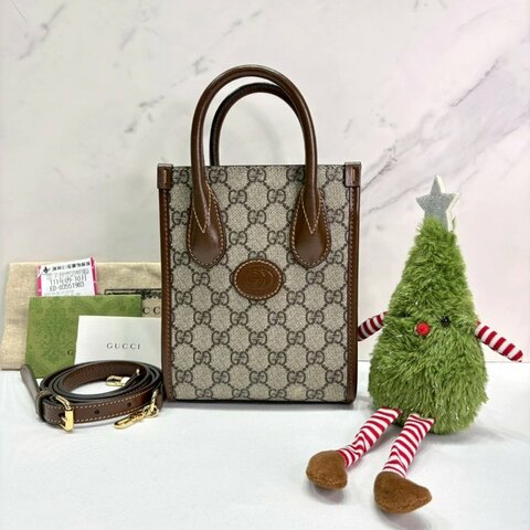 GUCCI Interlocking G帆布迷你手機包
