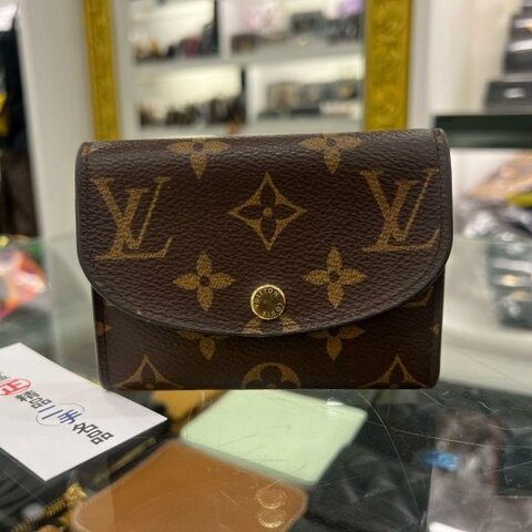 東區正精品㊣LV LOUIS VUITTON M41939 Rosalie 字紋紫紅色內裡金釦拉鍊卡片夾零錢包 RA1872