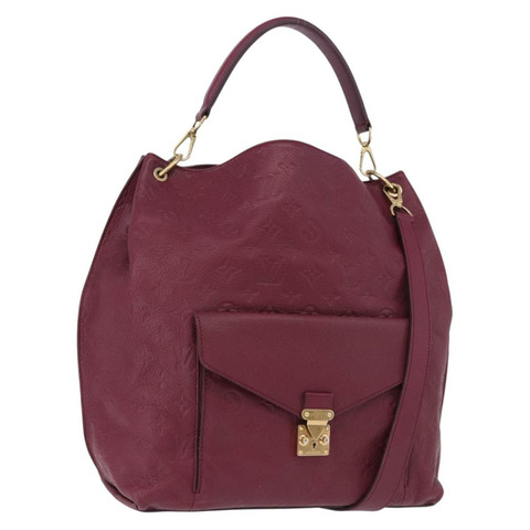 路易威登 Monogram Empreinte Metis 肩背包 酒紅色 M40813 正品 ka5209V