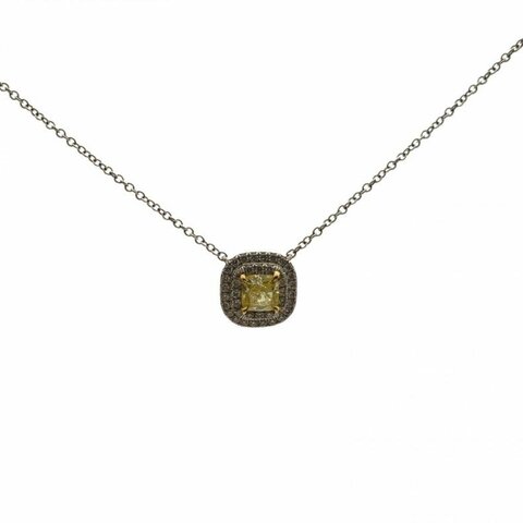 TIFFANY&CO 鑽石pt950黃鑽0.46克拉項鏈項鏈