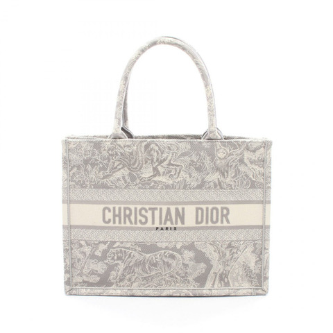 Christian Dior BOOK TOTE 中型手袋 M1296ZRGO 帆布灰白色二手女士