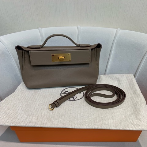 Hermes 愛馬士 大象灰 +金扣 mini 迷你 2424  U stamp