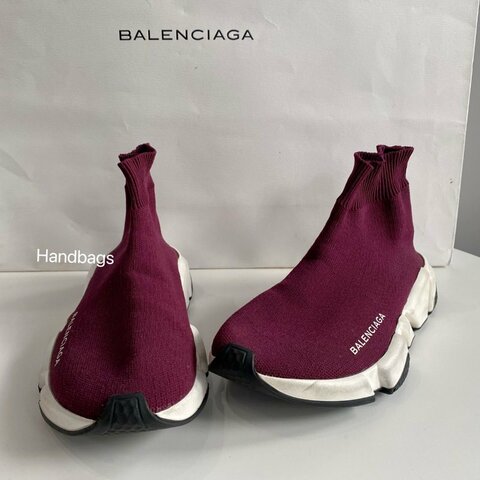 Balenciaga 酒紅 低筒 平底 襪套鞋 37號