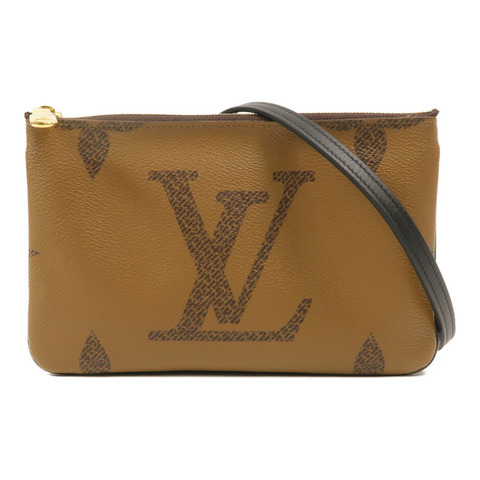 LOUIS VUITTON Monogram Giant Reverse Double Zip Pochette金扣肩背袋
