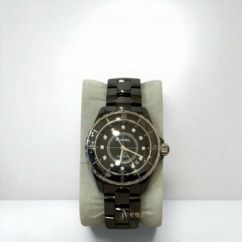 JS1418-CHANEL 黑陶瓷12點鑽38mm J12機械錶 H1626
