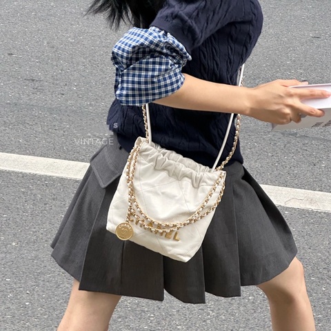 【撿漏價98新👍🏻全網最低價💫】Chanel/香奈儿 22 Bag 白金小號 經典保值款