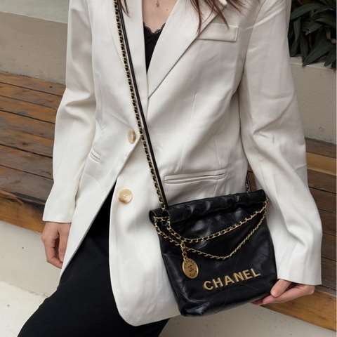 【撿漏價98新👍🏻全網性價比最高💫】Chanel/香奈儿 22 Bag 黑金小號 經典保值款