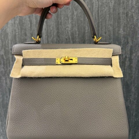 HERMES 愛馬仕  KELLY 25 錫器灰TOGO皮 金釦 Z刻