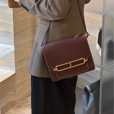 【撿漏價98新👍🏻全網性價比最高💫】Hermes/愛馬仕 豬鼻子 23 紅棕色
