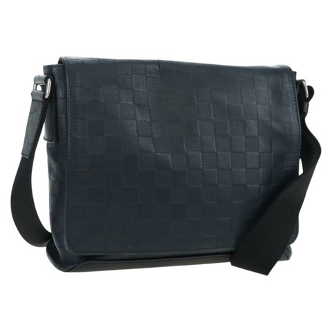 路易威登 Damier Infini District PM 單肩包 瑪瑙黑 N41033 正品 bs36184