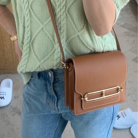 【撿漏價98新👍🏻全網最便宜💫】Hermes/愛馬仕 豬鼻子 23 金剛棕  金扣