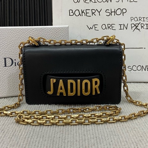 Dior 黑金 jadior mini 鏈條包  翻蓋鏤空很特別 鏈條每個小扣都有logo