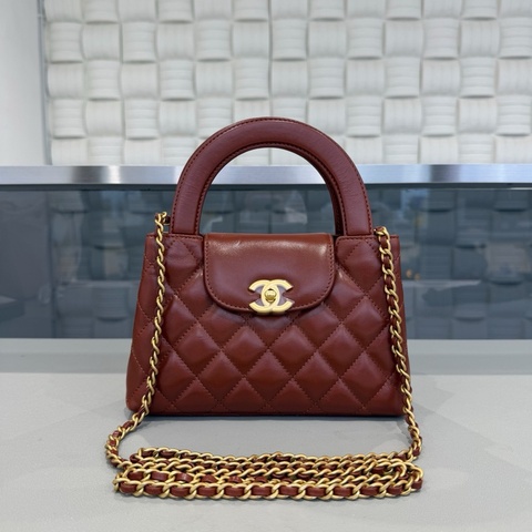 ❤️Chanel/香奈兒24A焦糖色Kelly nano，手提包斜背包