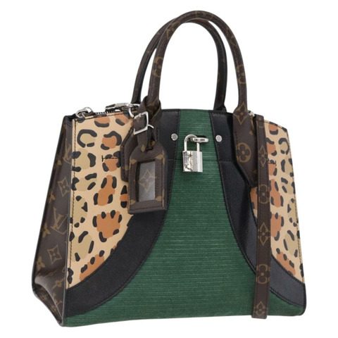 路易威登 Monogram Leopard City Steamer MM 手袋 M52126 LV Auth 188793SM
