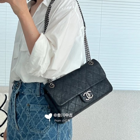 99新🖤#香奈兒 #黑銀荔枝皮 #cf25中號 #盒子塵袋購證保卡