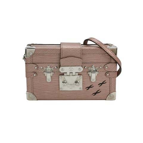 Louis Vuitton 硬盒 銀扣 櫻花粉 牛皮水紋