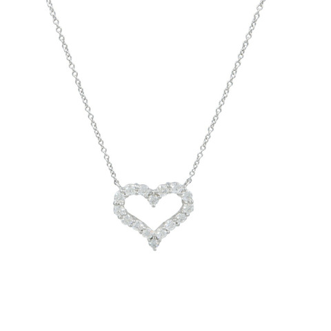 TIFFANY＆CO PT950鉑金Diamond Heart Pendant鑽石項鍊