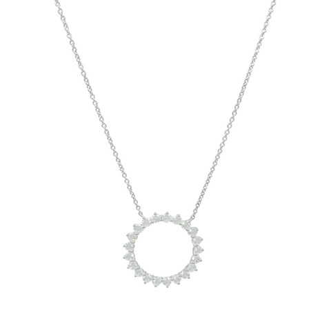 TIFFANY＆CO PT950鉑金Open Circle Necklace鑽石項鍊