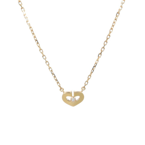 CARTIER 18K玫瑰金Cartier C Heart鑽石項鍊