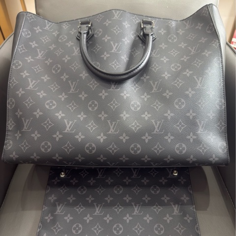 Louis Vuitton 路易威登 GRAND SAC 黑花 公文包 拼皮tote尺寸42×32