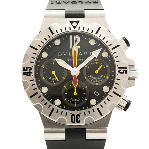 寶格麗 Diagono Scuba Flyback SC40S 黑色錶盤男士腕錶
