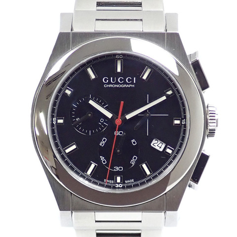 Gucci Pantheon 男士石英錶，不鏽鋼材質，型號 YA115235，電池供電