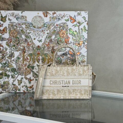 DIOR Oblique Mini Tote - 白金