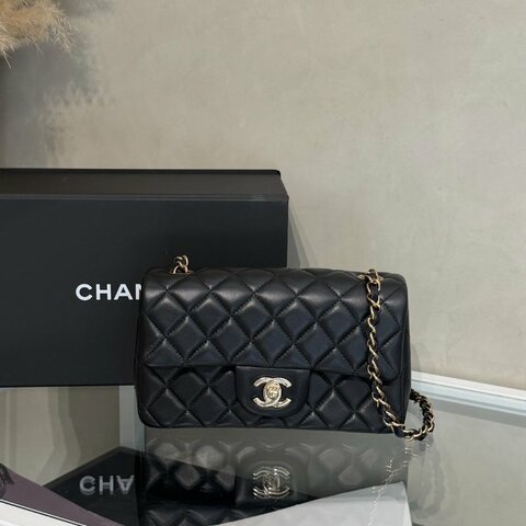 CHANEL 經典口蓋包Mini CF20 - 黑金