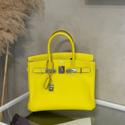 HERMES Birkin 30 - Lime 9R 檸檬黃銀 🄽