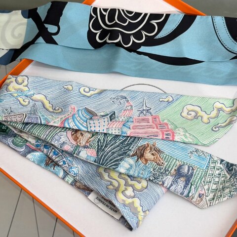 HERMES City of Light光之城/Festival Quadri亞馬遜節慶Twilly二入組