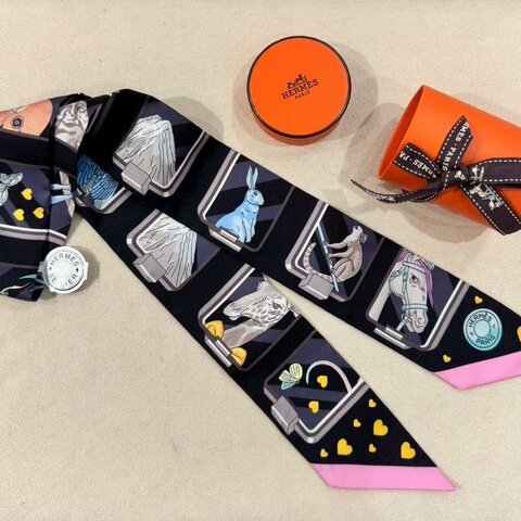 HERMES Story Twilly 絲巾
