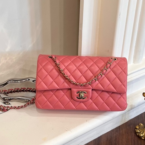 CHANEL CF25側肩包 粉羊皮 A01112/晶片款