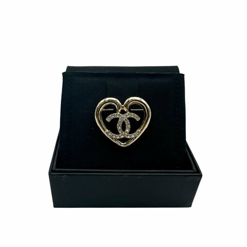 【美收精品】CHANEL   23C 大愛心胸針 C-734【隔月月中將轉賣至日本 上架期限30天】