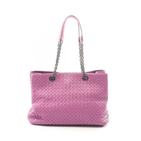 BOTTEGA VENETA Intrecciato 手提單肩包，粉紅色皮革，二手女款