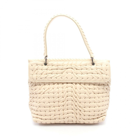 BOTTEGA VENETA 女士單肩手提包，羊皮材質，米色，二手
