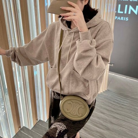 celine 抹茶綠牛皮Triomphe月餅包／豬鼻包