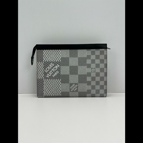Louis Vuitton/LV 路易威登 Pochette Voyage 經典格紋手拿包、化妝洗漱包