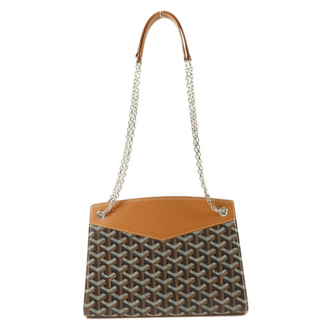 GOYARD 牛皮皮革/塗層帆布Rouette Structure PM鏈帶肩背袋