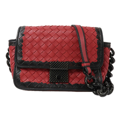 BOTTEGA VENETA 羊皮皮革Shoulder Bag鏈帶肩背袋