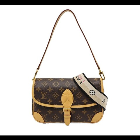 Louis Vuitton/路易威登老花黑肩帶法棍單肩帶斜背包