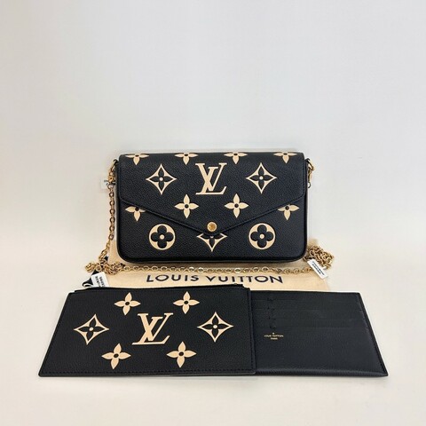Louis Vuitton/路易威登三合一黑白老花熊貓色鏈條單肩斜背包晶片款
