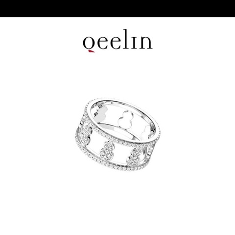 Qeelin麒麟 Wulu Eternity 18k白金滿鑽葫蘆戒指 51號