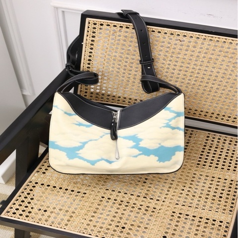Loewe蓝白云朵图案单肩包