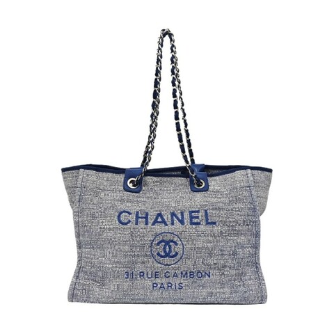 CHANEL/香奈兒藍色牛仔沙灘包