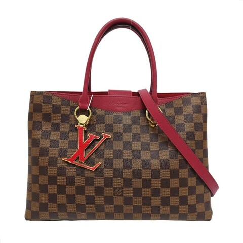 Louis Vuitton Riverside紅棋盤格 晶片款 手提包肩背包