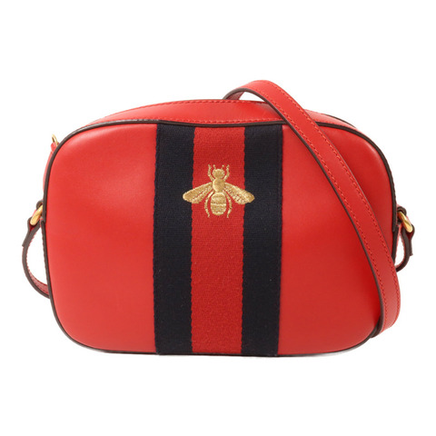 GUCCI 牛皮皮革Web Sherry Line Bee肩背袋